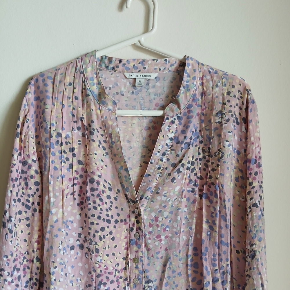 Zac & Rachel Multicolor Blouse Top Size XL - Picture 11 of 13